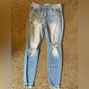Light Wash Distressed Skinny Jeans